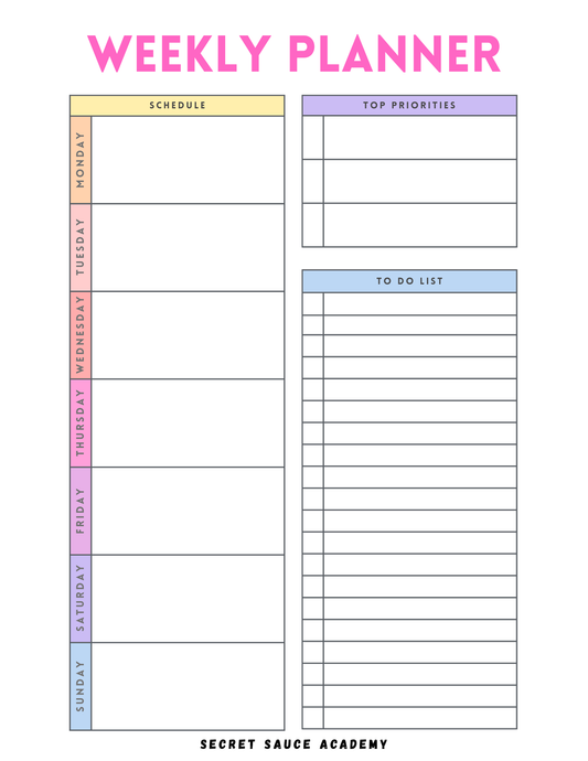WEEKLY PLANNER
